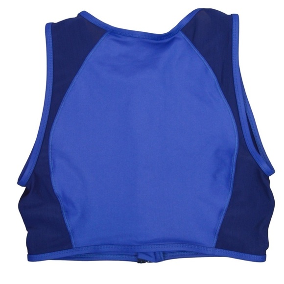 Good American The Power Full Zip Sports Bra, Size 2 (Medium), 2 Tone Blue - Picture 6 of 8